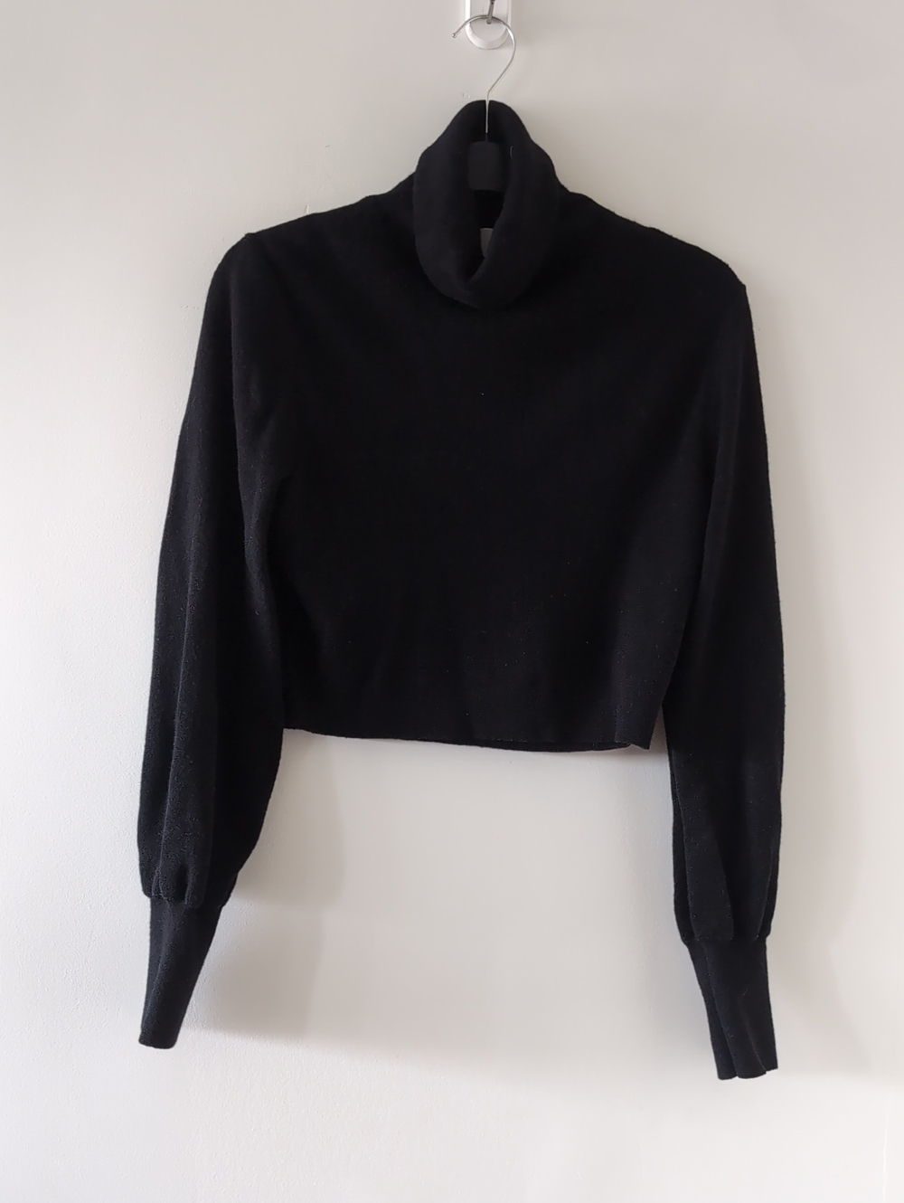 Wilfred Wool Blend Black Turtleneck Cropped Sweater Size M